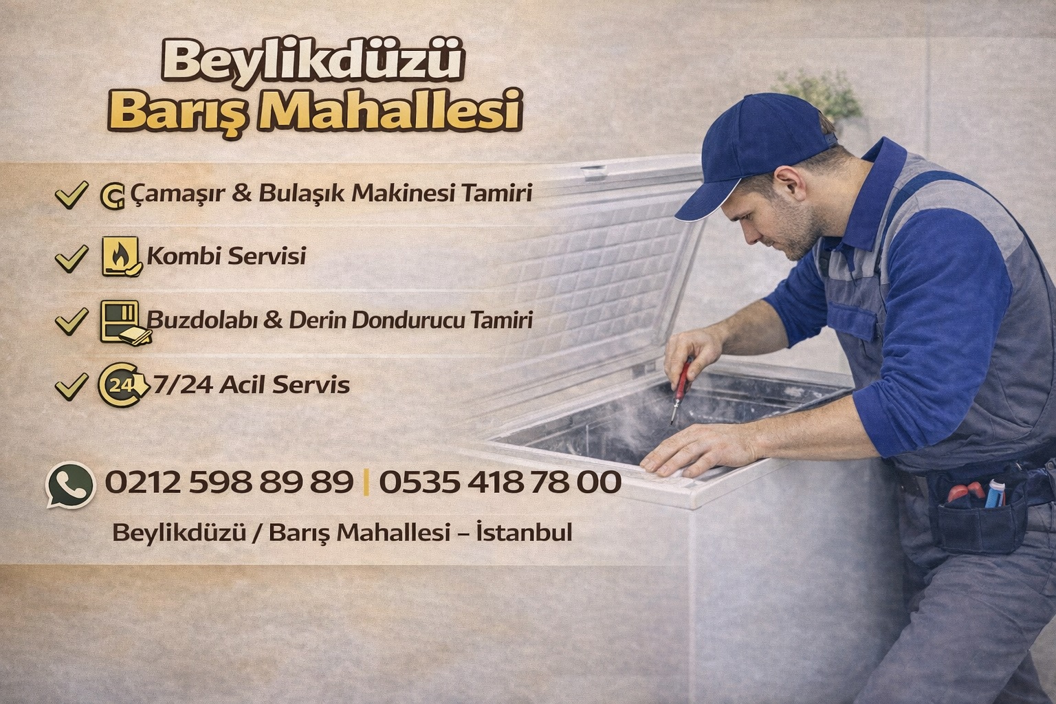 Beylikdüzü Barış Mahallesi Beyaz Eşya Servisi