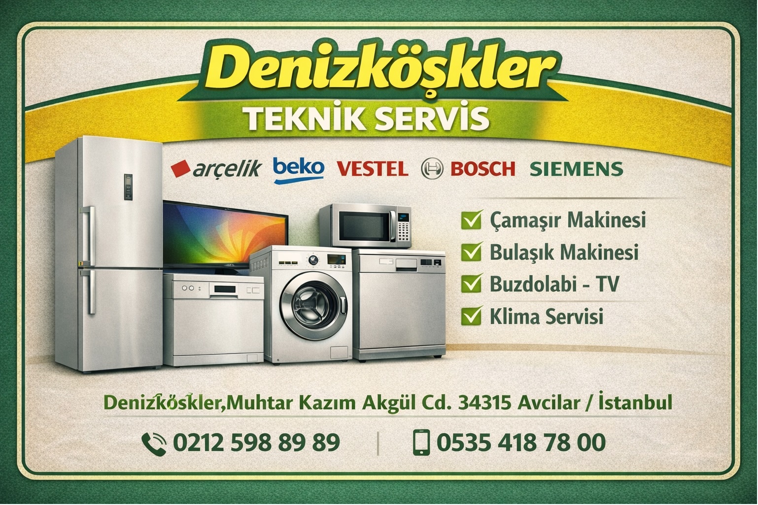 Denizköşkler Beyaz Eşya Servisi