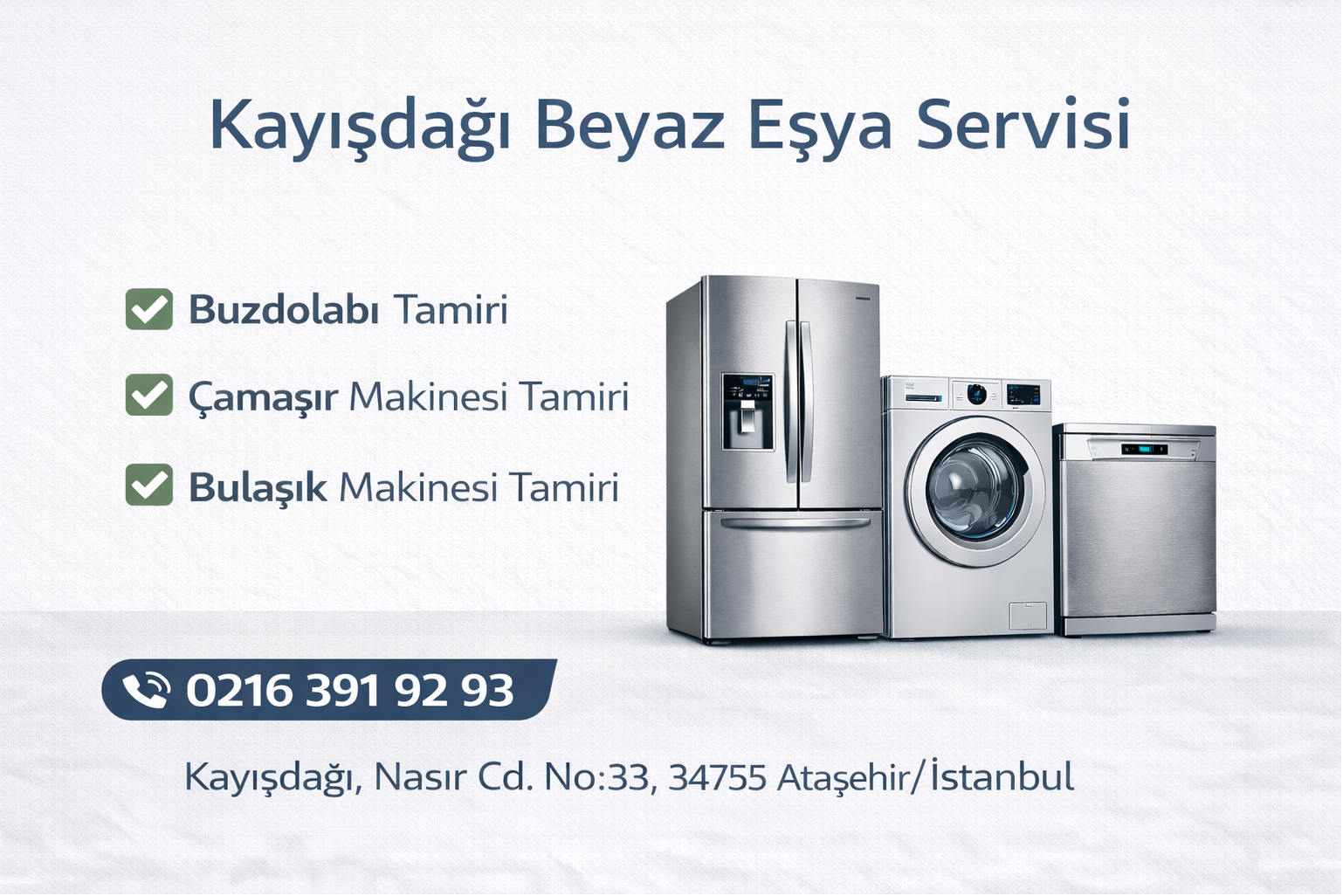 Kayışdağı beyaz Eşya Servisi