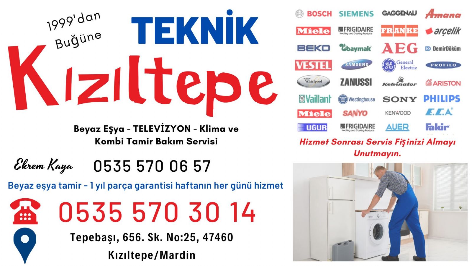 Kızıltepe Beyaz Eşya Servisi 